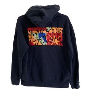 Suspicious Antwerp The Peacekeeper navy hoodie worldly patterns mens L grunge